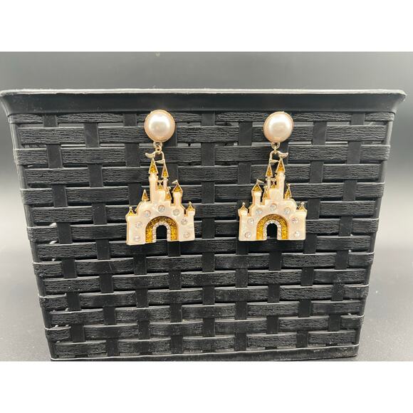 Disney Baublebar x PARKS Collection Cinderella Castle Earrings WDW 50th - Picture 1 of 5